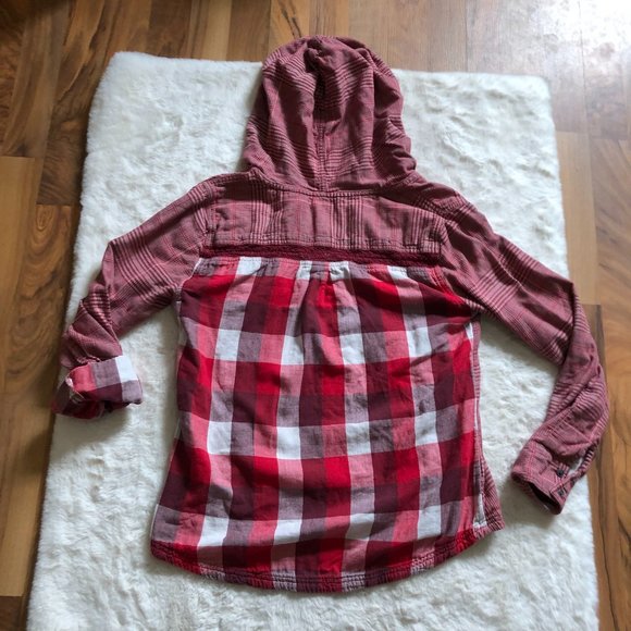 Prana Anja Hooded two toned plaid Flannel size small - Picture 4 of 8